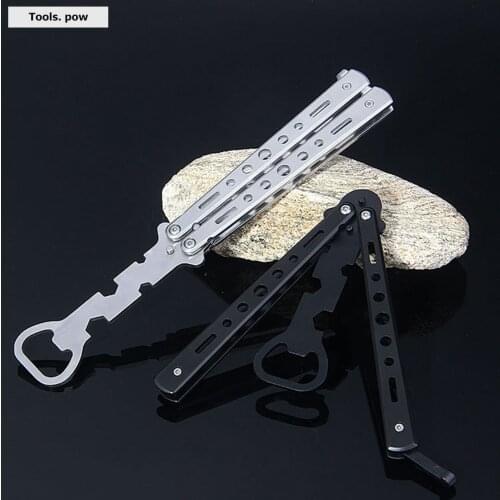 Beginner Butterfly Knife Practice Tool Butterfly Corkscrew Foldable Corkscrew Hex Wrench Tool Bladeless Blunt Training Knife Kit
