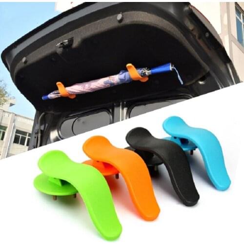 1Pair Quality ABS Rack Clip Hook on Trunk Door Umbrella Holder Car Storage Interior Multifunctional Fastener Rear Accessory