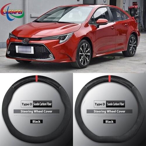 Four Seasons Universal Non-Slip Carbon Fiber Suede Steering Wheel Cover For Toyota Levin Car Interior Accessories