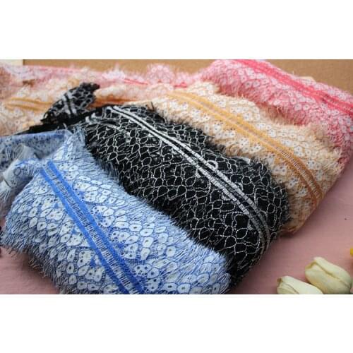 High-quality cut line two-color eyelash lace fabric DIY clothing clothes skirt lengthened home accessories