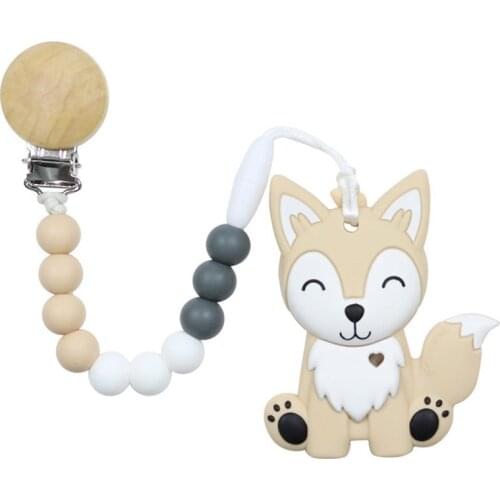 1pcs Baby Animal Silicone Teethers Baby Teething Accessories For Pacifier Chains for Baby Creative Toys BPA Free Wholesale