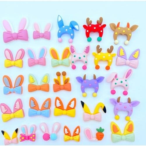 20Pcs Resin Lovely Mixed Cartoon Animal Series Flatback Cabochon Scrapbook Kawaii DIY Embellishments Accessories L20