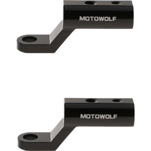 2x 10.5mm Mirror Extension Rearview Mirror Mount Extension For Motorcycle Bike, Black