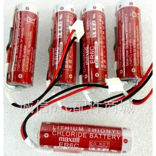 5PCS Original New AA 14500 ER6C 3.6V PLC Lithium Battery Batteries With Plug Free Shipping