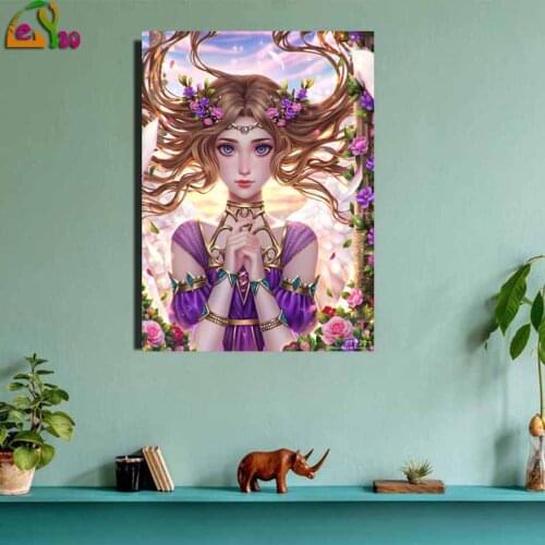 5D DIY Diamond Painting Full Round Drill Dark Girl Vampire Series Home Decoration Gift Hanging Painting Diamond Painting