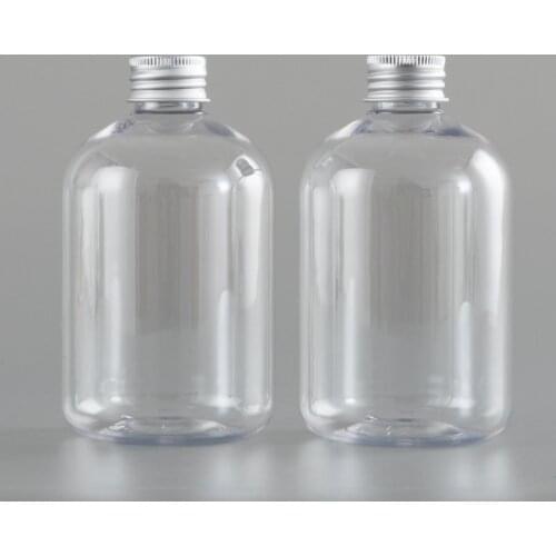 350ML X 30 White Transparent Cosmetics Refillable Bottle Aluminum Cap Empty Bottle For Hotel Bathroom Home Essential Oil