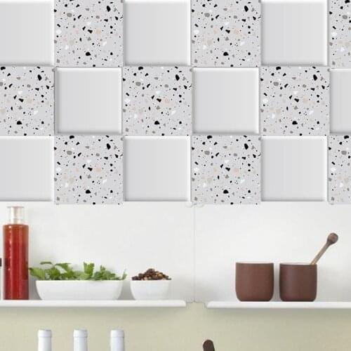 White Grey Marble Mosaic Stick Wall Tile Self adhesive Backsplash DIY Kitchen Bathroom Home Wall Decal Sticker Nordic