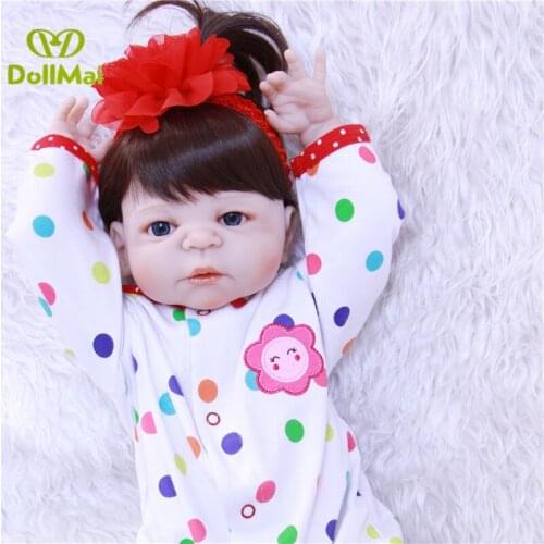 Boneca Bebes reborn menina 22inch 55cm Full vinyl silicone body reborn baby dolls alive newborn doll toys gift for child