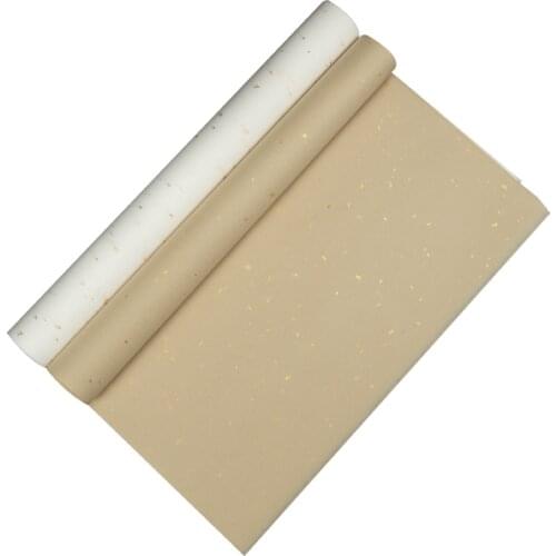 Sandalwood Bark Raw Xuan Paper Chinese Gold Foil Rice Paper Thicken Handmade Raw Calligraphy Landscape Ink Painting Rice Paper