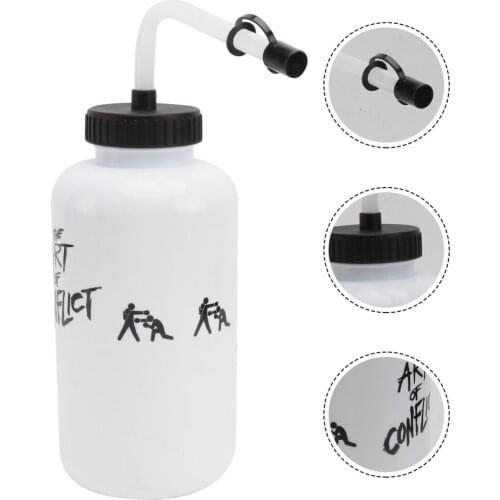 Lacrosse Water Bottle with Long Straw BPA Free Goalie Boxing Water Bottle 1 Liter for Sport Perfect for Hockey Football