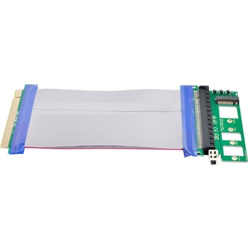 Chenyang M-Key NGFF NVME AHCI SSD to PCI-E 3.0 16x x16 Vertical Adapter with PCI-E Male to Female Extension Cable