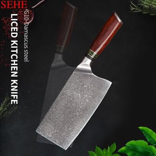 Cocina 7 '' Meat Cleaver Knife High Carbon VG10 Damascus Stainless Steel Chefs Kitchen Knives Sharp Slicing Butcher Gift Knife