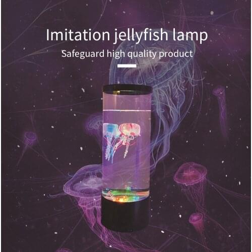Colorful color changing simulation jellyfish lamp round Led jellyfish lava color lamp, USB jellyfish aquarium home office lamp