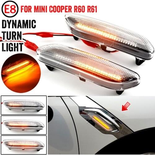Dynamic scroll flashing LED Side Marker Indicator Lamp Turn Signal Fender Lights For BMW MINI COOPER R60 R61 COUNTRYMAN PACEMAN