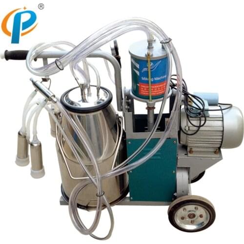 Labor Saving,Best Price Piston Pump Mobile Cow Milking Machine with Stainless Steel Single Bucket