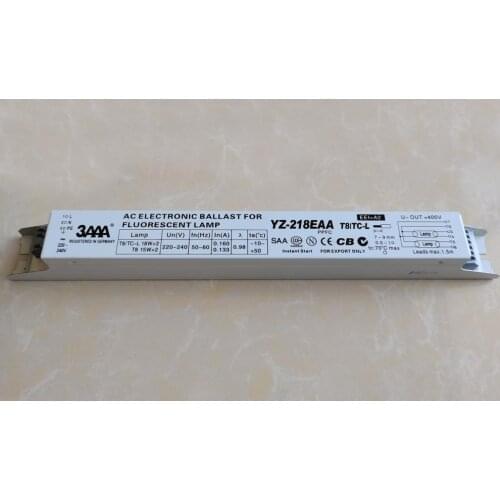 220-240V 3AAA YZ-218EAA AC Electronic Ballast Instant Start Fluorescent Lamp Electronic Ballast for T8/TC-L 18WX2 T8 15WX2 Lamps