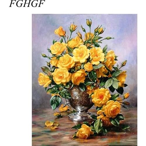 FGHGF Frameless wall pictures for bedroom canvas painting by numbers pictures painting by numbers flower