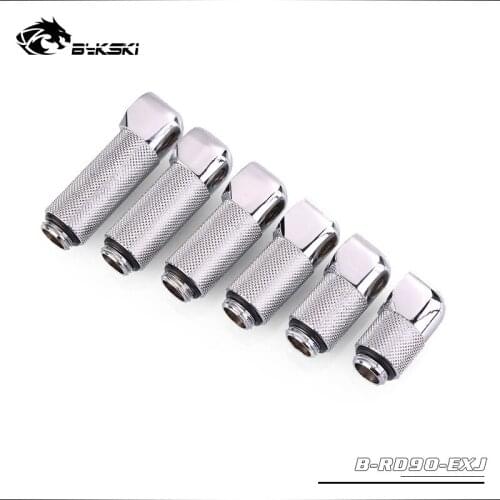 BYKSKI G1/4'' 90 Degree Rotary Fitting / Extend 15/20/25/30/35/40mm Water Cooling Adaptors Color Silver,Fittings