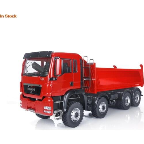 RC LESU MAN 8*8 Hydraulic Lifting Dumper Truck Motor Servo Sound Painted Model THZH0483-SMT4