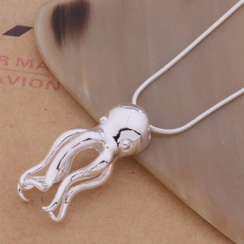 An145 Hot 925 Sterling Silver Necklace 925 Silver Fashion Jewelry Pendant Inkfish /ghsaoyza Amgajdna