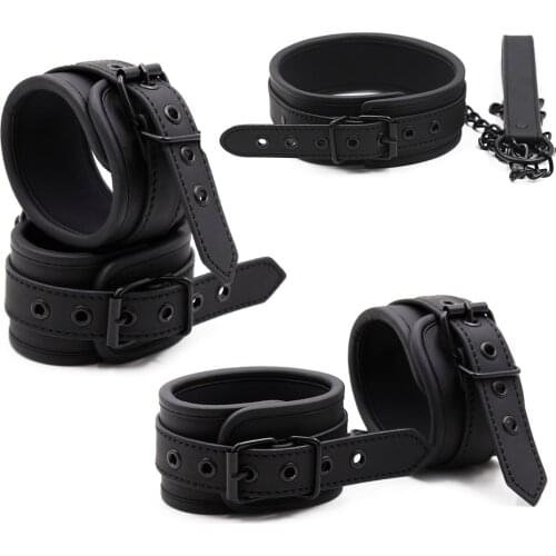 Manyjoy BDSM Sexy Adjustable PU Leather Handcuff Ankle Cuff Restraints Bondage Sex Toy Restraints Sex Bondage Exotic Accessories