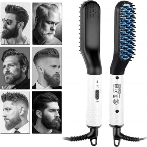 Multifunctional Hair Straightener Hair Comb Brush Men Beard Straightener Straightening Comb Hair Curler Quick Hair Styler