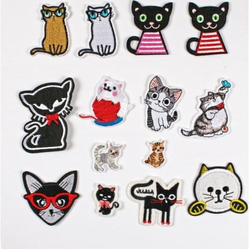 Cat Cartoon Cute Cheese Cat Embroidered Cloth Clothing Accessories Badge Patch