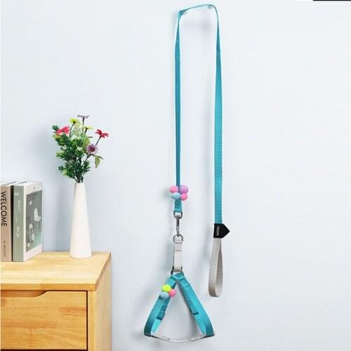 2021 New Pet Traction Rope Dog Rope Pompons Cat Harness Rope Slipped Cat Collar Necklace Leather Collar