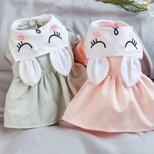 New Pet Dog Cat Bunny Skirt Spring and Summer Rabbit Ears Princess Dress