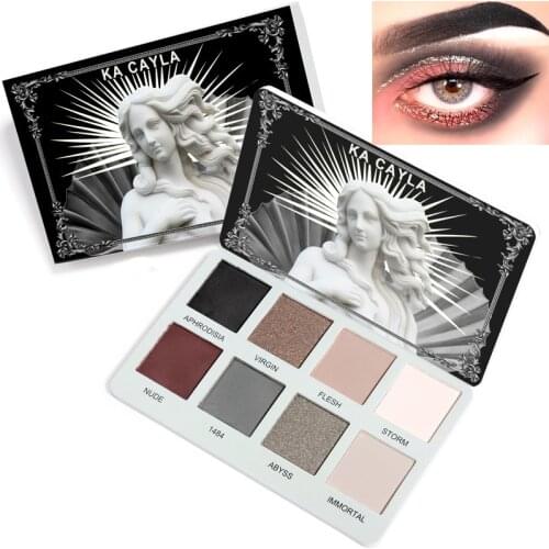 Eyeshadow Palette Matte Shiny Long-lasting Eyeshadow Kit Pigment Makeup Waterproof Diamond Pigment Eye Pallete Make Up 8 Color