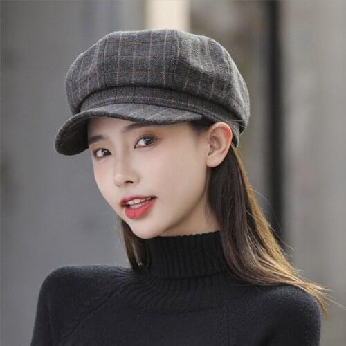 Casual Womens Berets Newsboy Hat Summer Visor Cap Octagon Hats Cotton French Hat for Women