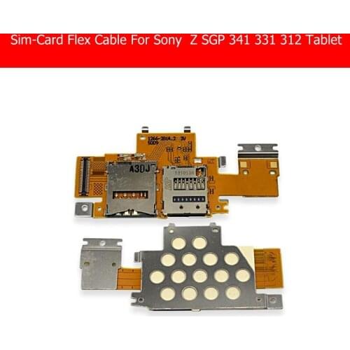 Weeten TF Card Slot+Sim Card Slot PCB Flex Cable For Sony tablet Z SGP 341 331 312 sim card reader Flex cable Ribbon Replacement