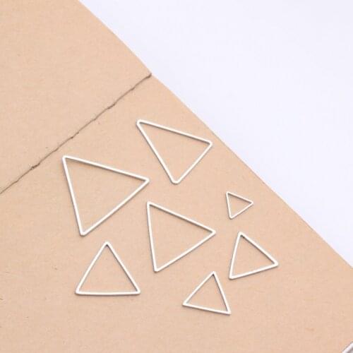 Silver Color triangle copper diy jewelry accessories simple geometric figure earrings pendant necklace pendant White K fitting