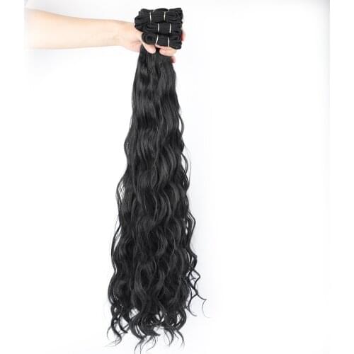 Synthetic Curly Hair Bundles Long Natural Color Synthetic Hair Extensions For Women Weave Bundles Hair Daily Hair Tresses
