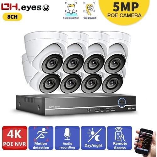 OH.Eyes 4K 8CH H.265 POE CCTV Video Security System 8pcs Audio Record Night Vision IP Camera Home Video Surveillance System