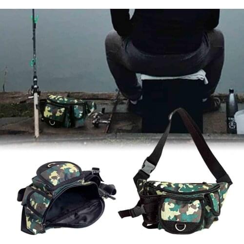 Shoulder Messenger Fishing Bag Stain Resistant Multipurpose Canvas Large Capacity Fishing Tackle Fanny Pack Pouch for Outdoor