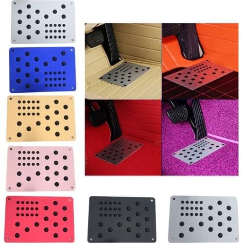 A5KD Universal Aluminum Car Floor Mat Patch Non-slip Heel Plate Footrest Pedal