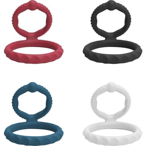 Enlargement Condoms Double Bondage Erection Time Delay Extender Cock Ring Male Sex Toys Silicone Penis Rings Sex Shop For Men