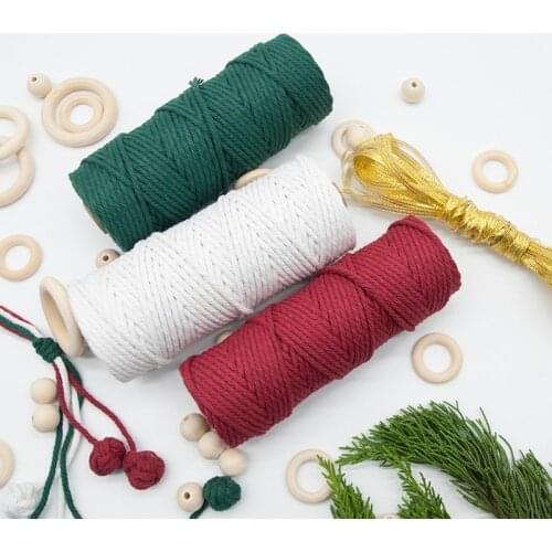 3mm 4mm Macrame Rope Twisted String Cotton Cord For Handmade Natural Beige Rope DIY Home Wedding Accessories Gift