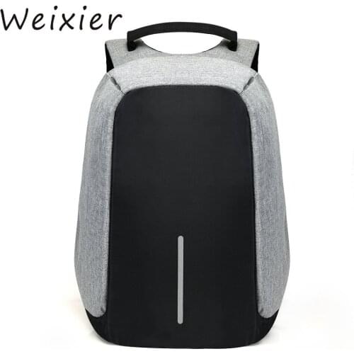 WEIXIER 15 inch Laptop Backpack USB Charging Anti Theft Backpack Men Travel Backpack Waterproof School Bag Male Mochila LY-14