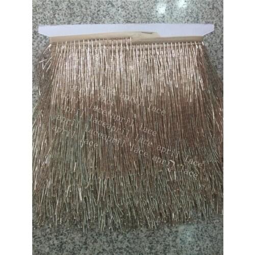 Yy103 # 5 yards /bag champagne gold tube color 15 cm width ribbon fringe tassel for bridal gown wedding/dress decoration