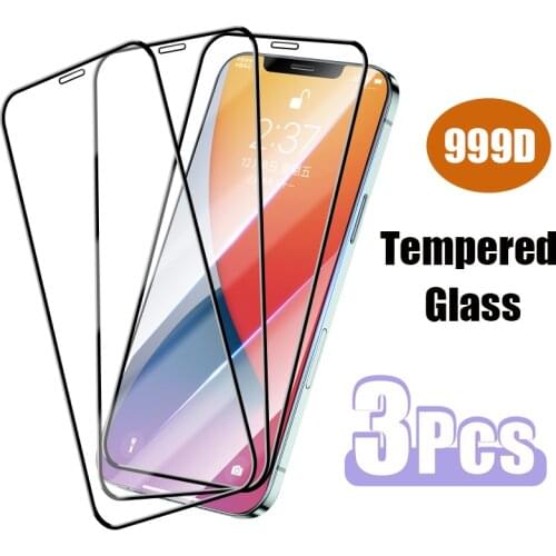 3PCS Full Cover Tempered Glass For iPhone 7 Plus 6 6s 8 X 10 Screen Protector For iPhone 11 XR XS Max 12 Pro Mini SE 2020 Glass