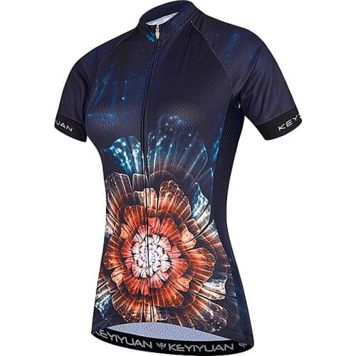 KEYIYUAN Women Jersey Summer Short Sleeve Clothes Road MTB Bike Clothing Tops Ropa Ciclismo Mujer Fietskleding Dames
