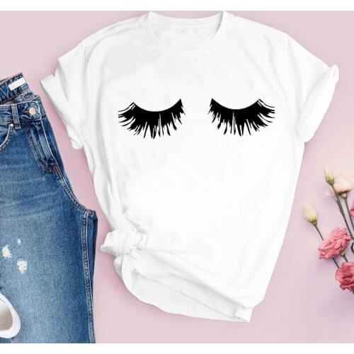 Women Print Face Short Sleeve Cartoon Casual Short Sleeve Summer Lady Tops T-Shirt Shirt Womens Clothing Tees Female T Shirt