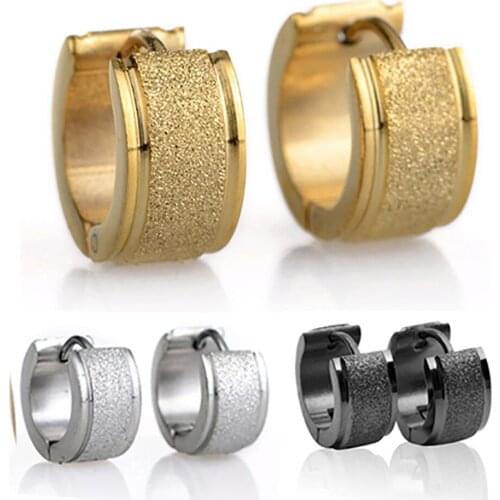 1 Pair Men\s Women\s Titanium Steel Dull Polish Hoop Huggie Earrings Ear Studs hot sales 2020
