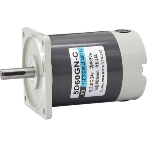 60W DC Motor 12v24v Micro High-speed Small Motor Speed Regulation Forward and Reverse Permanent Magnet Motor Brush IE 2 5D60GN-C