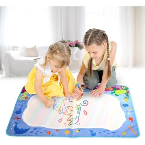 74*49cm Rainbow Magic Water Drawing Mat & 2 Magic Pens Drawing Board in Painting Toys Educational Children Gift for Kids