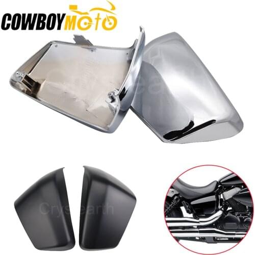Chrome Motorcycle Battery Side Cover Batteries Side Fairing Guard For Honda Shadow ACE 750 VT750 C D VT400 VT 400 2004-2011