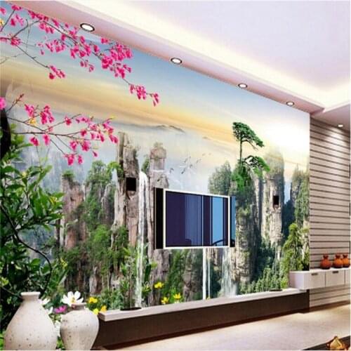 Beibehang Large - scale custom wallpaper country picturesque landscape scenery landscape painting TV background wall paintings