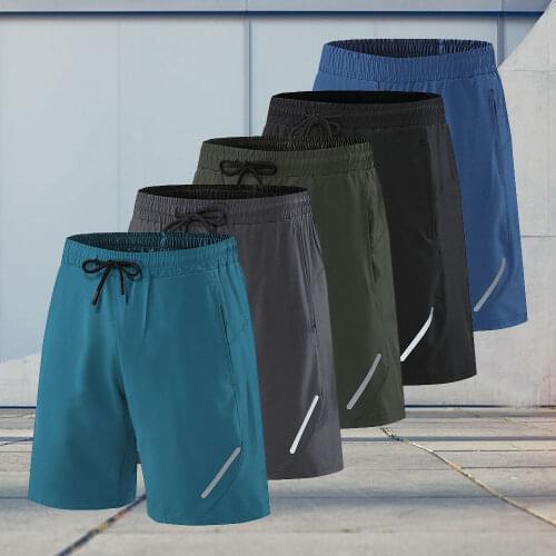 Quick Dry Mens Shorts Running Breathable Outdoor Fitness Shorts Pocket Elastic Band Shorts Crossfit Training Spring and Summer